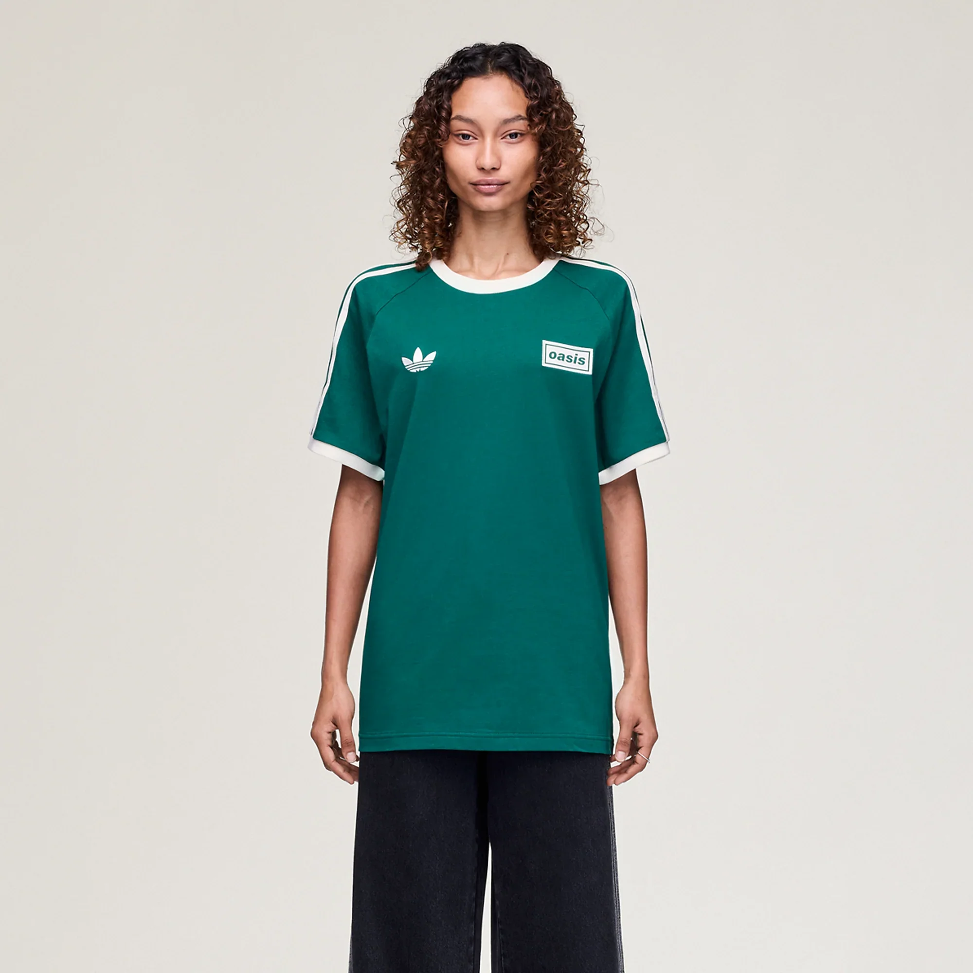 Live '25 adidas 3 Stripes T-Shirt Collegiate Green/Cream White - Image 4